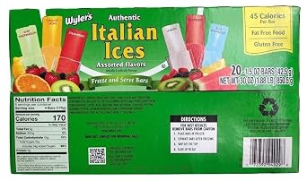 SINGLES TO GO! Wyler's Italian Ices Original Flavors, 40 - 1.5 oz Pops - (Pack of 2)