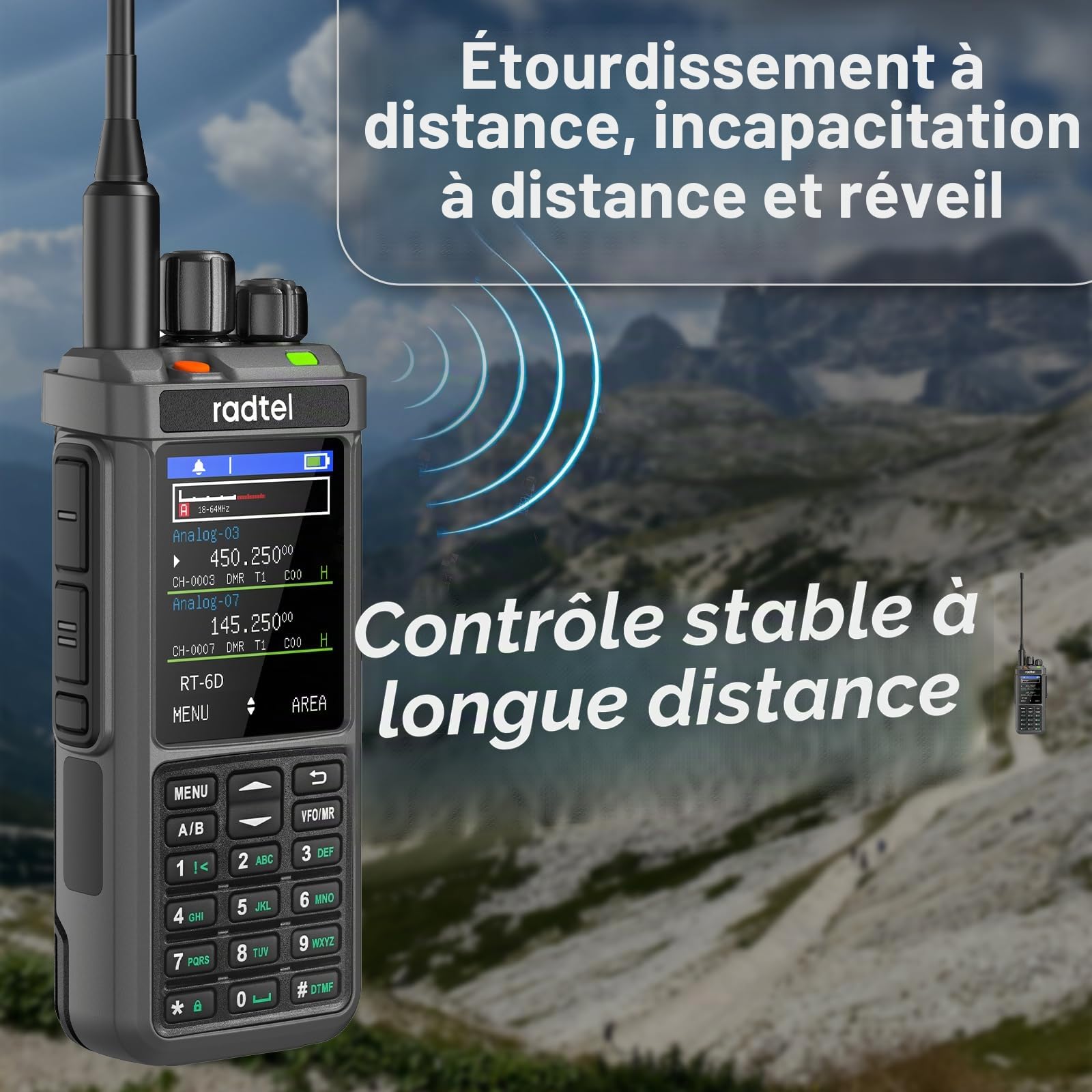 Radio DMR Radtel RT-6D, 500 000 Contacts, Talkie-walkie Double Bande, Double créneau horaire, Radio bidirectionnelle, Niveaux 1 et 2, Radio Amateur, 1 024 canaux
