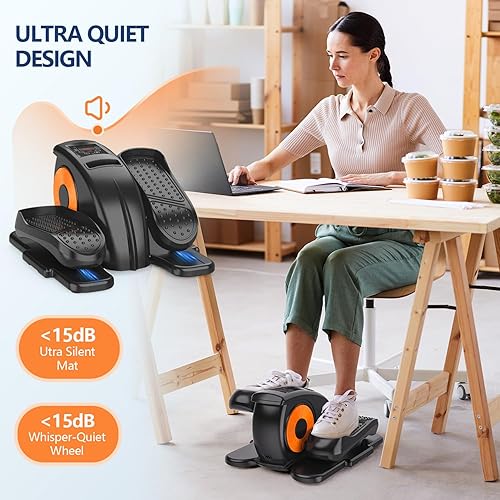 Miniatura 2 de Elipse - Ejercitador de piernas eléctrico como se ve en la televisión debajo del escritorio, elíptico con 12 velocidades ajustables, silencioso y