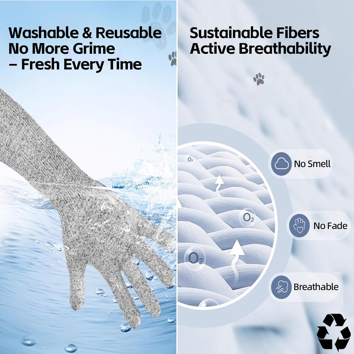 Ultra-Flexible Pet Handling Sleeves: 15.7” Kevlar Scratch-Resistant Gloves for Cat Grooming, Nail Trimming & Arm Protection