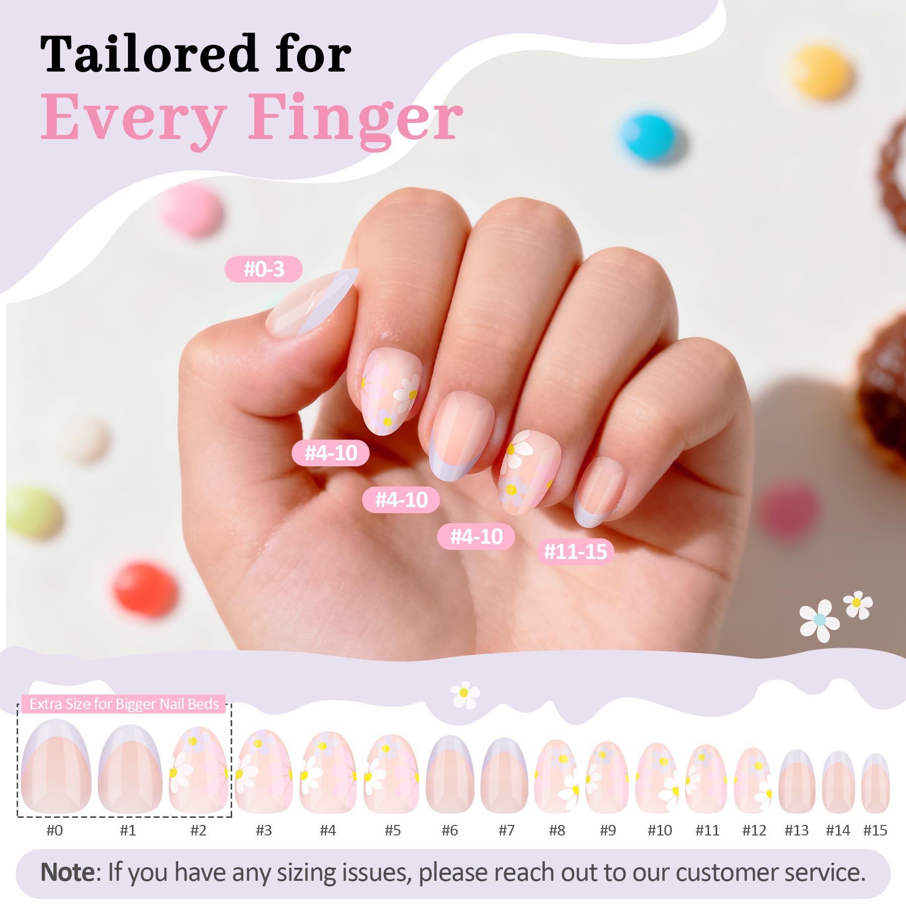 QIEK Kids Extra-Short Almond Press-On Nails