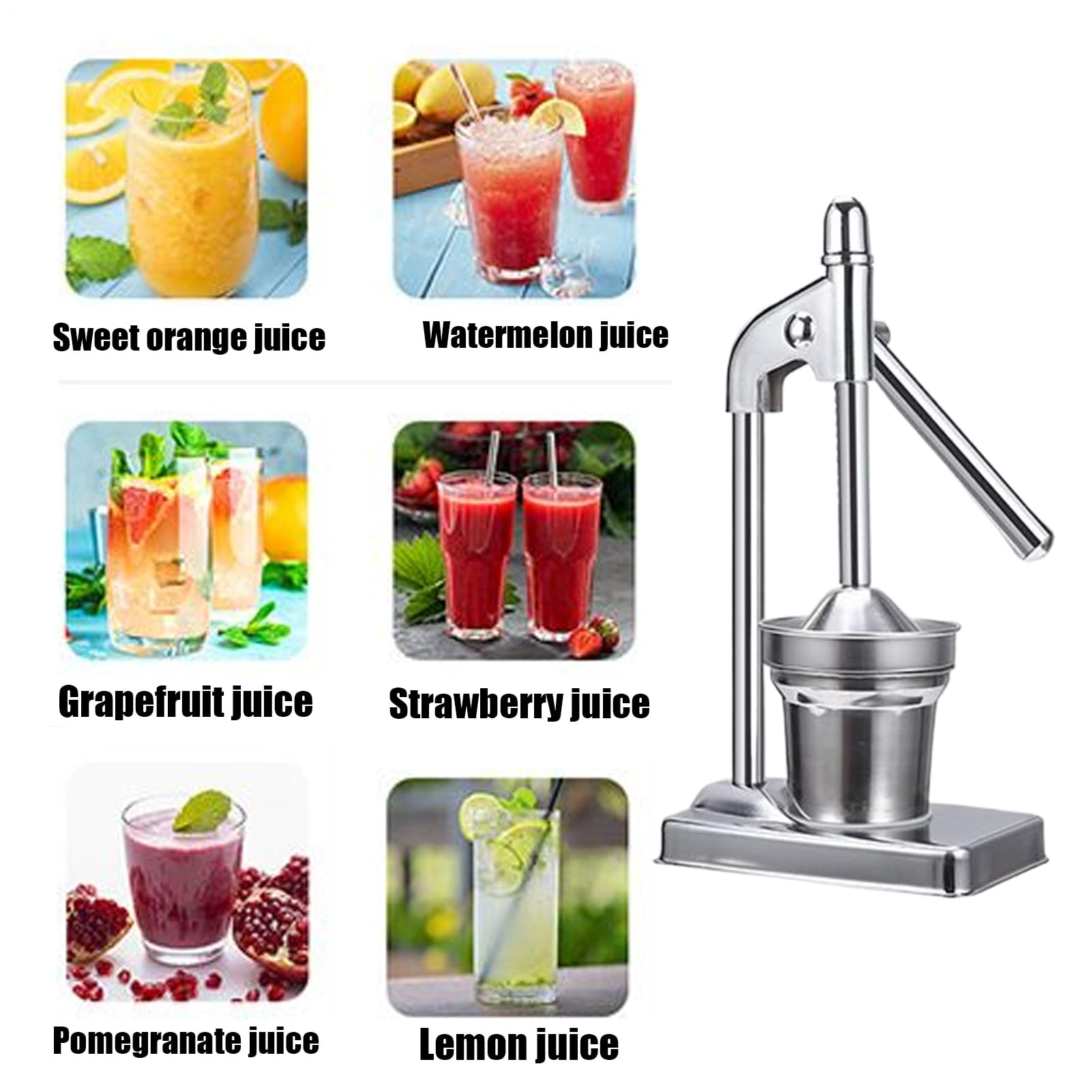 Presse-Agrumes Extracteur De Jus Manuel Pour Fruits | Machine À Jus Et Extracteur De Jus Ustensiles De Cuisine Pour Maison Fête Agrumes Orange Fraise Pastèque Pamplemousse
