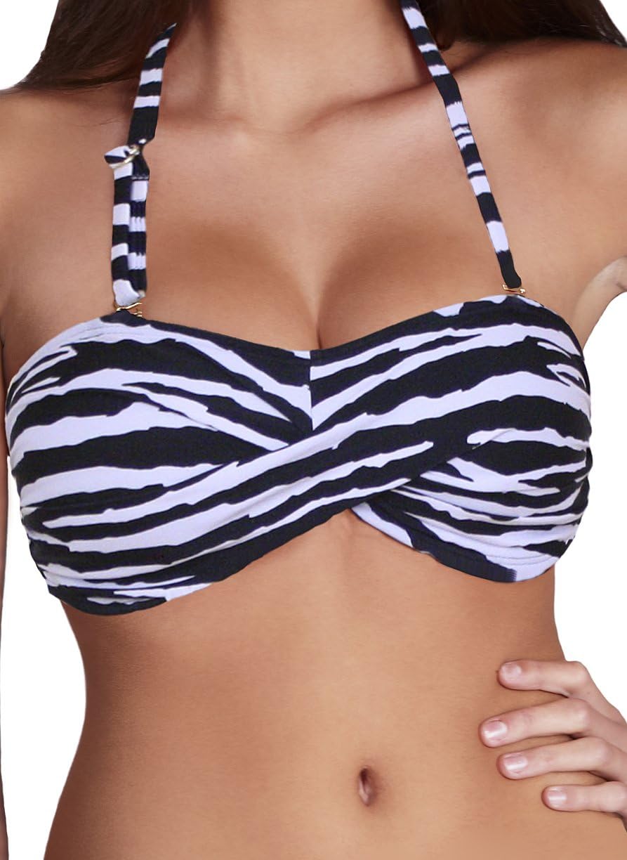 Yokini Swimwear Twisted Bandeau - Zebra
