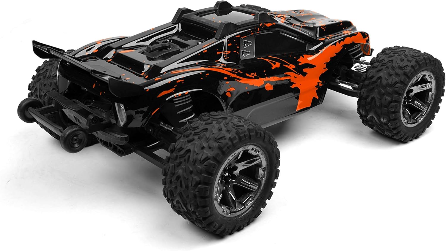 SummitLink Custom Body Muddy Orange Over Black Style Compatible for Rustler 4X4, Rustler BL-2S, Rustler 4x4 Ultimate 1/10 Scale RC Car or Truck (Truck not Included) R4-BR-02