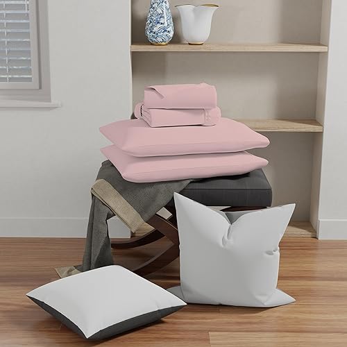 Miniatura 5 de Color Sense Juego de sábanas de tamaño matrimonial, ultra suaves para todas las estaciones, juego de ropa de cama de punto de 4 piezas, sábanas de