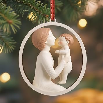 Christmas Mom Ornaments, Mother Gifts Ornaments from Daughters, Wooden Hanging Birthday Ornament Gifts, Rustic Farmhouse Christmas Tree Decor