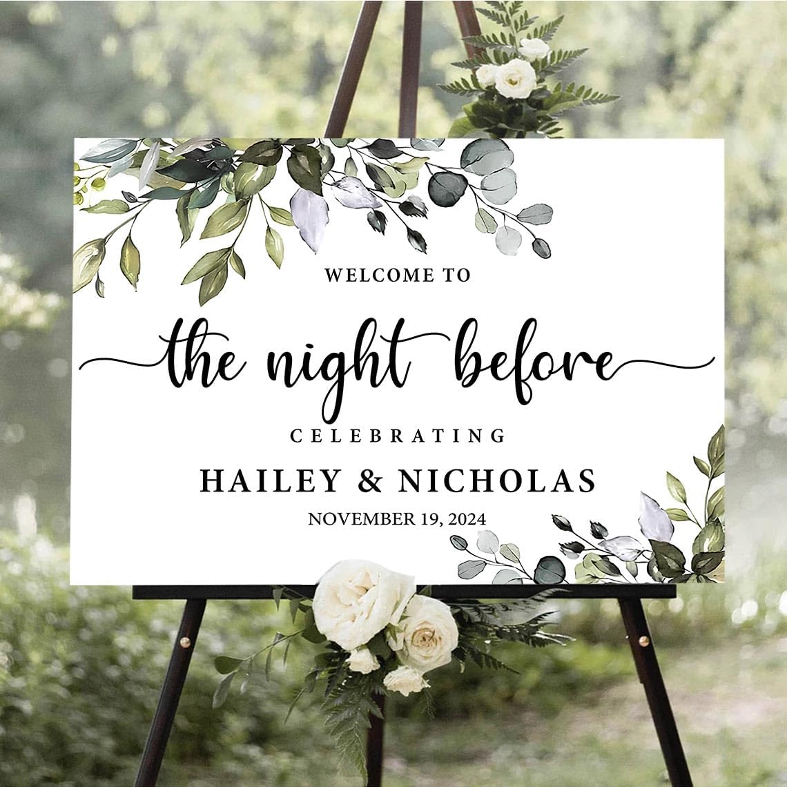 Personalized Rehearsal Dinner Welcome Sign, The Night Before Welcome Sign, Rehearsal Dinner Decoration, Rehearsal Dinner Sign, Night Before Sign, Wedding Decoration, The Night Before Decoration #14