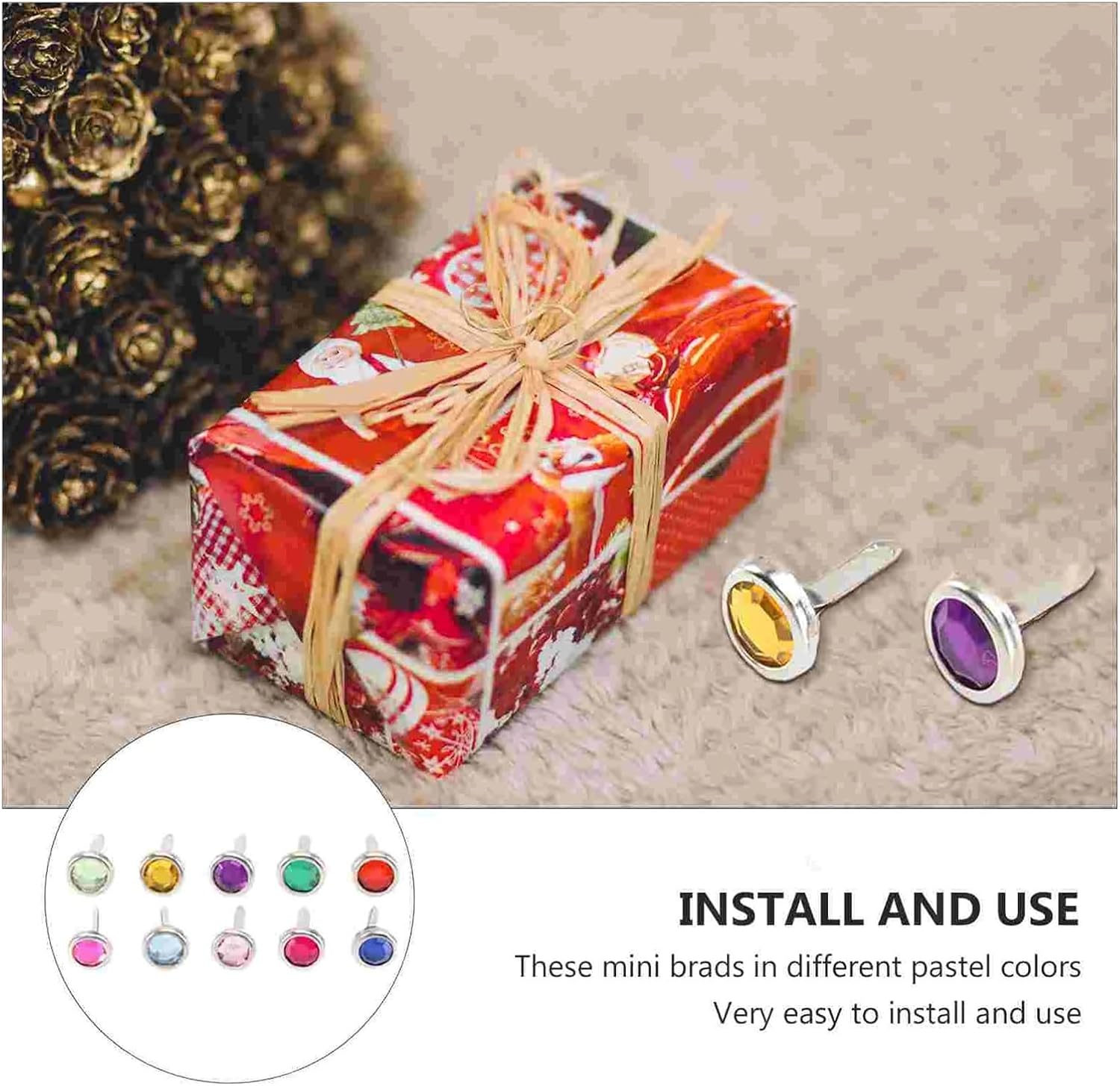 Paper Fasteners 10 Packs of Mini Round Rivet Paper Fasteners for Scrapbook Making for DIY Crafts
