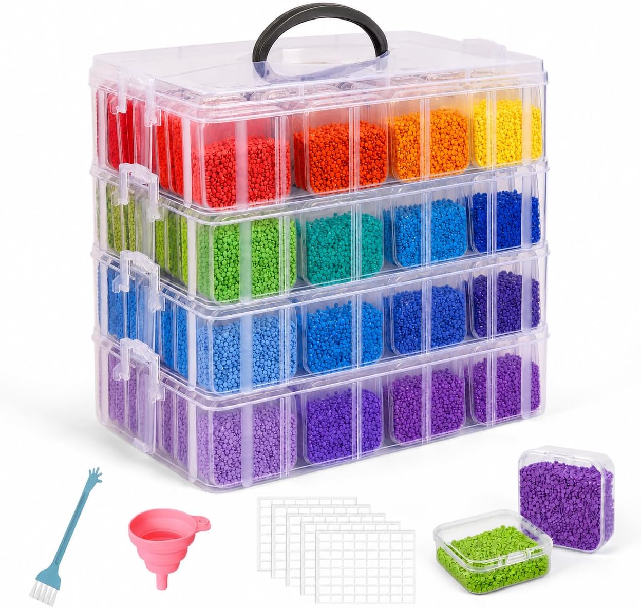 3-Tier Stackable Bead Organizer, 84 Grids Craft Storage Box
