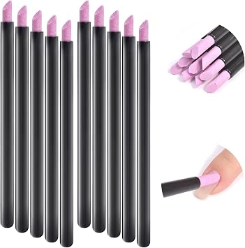 10Pcs Pumice Stone Sanding Nail File Tools Nail File Cuticle Removal Buffer Washable Pedicure Manicure Pen Cuticle Pusher Stick for Nail Care
