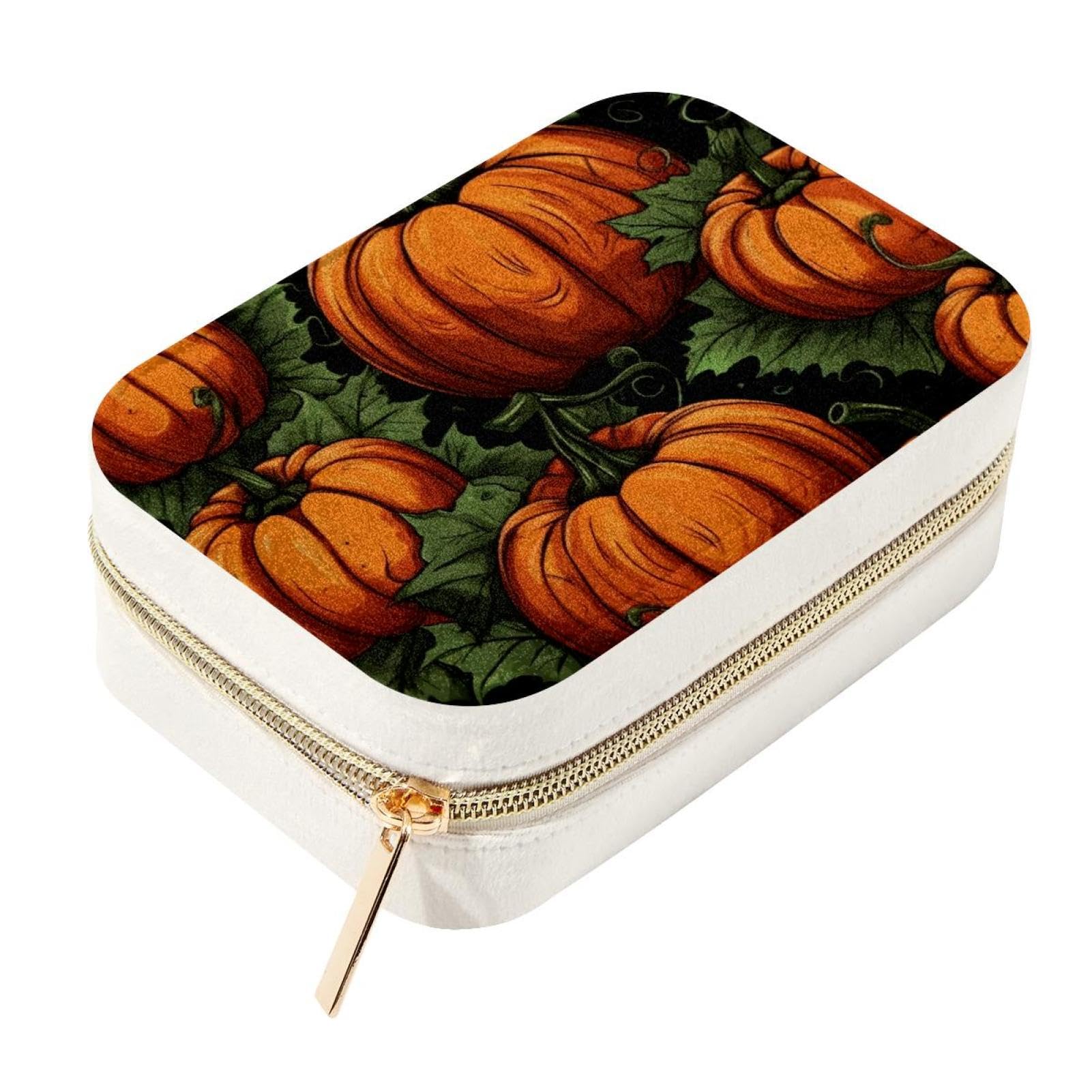 Organisateur de bijoux citrouille en velours, le cadeau d'Halloween idéal pour voyageuse