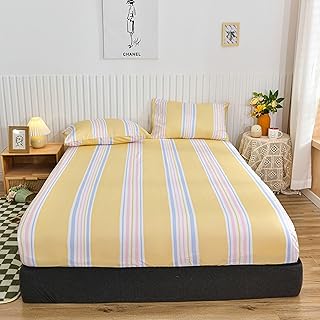 Aotiwe - Juego de cama (153 x 203 x 30 cm), color amarillo