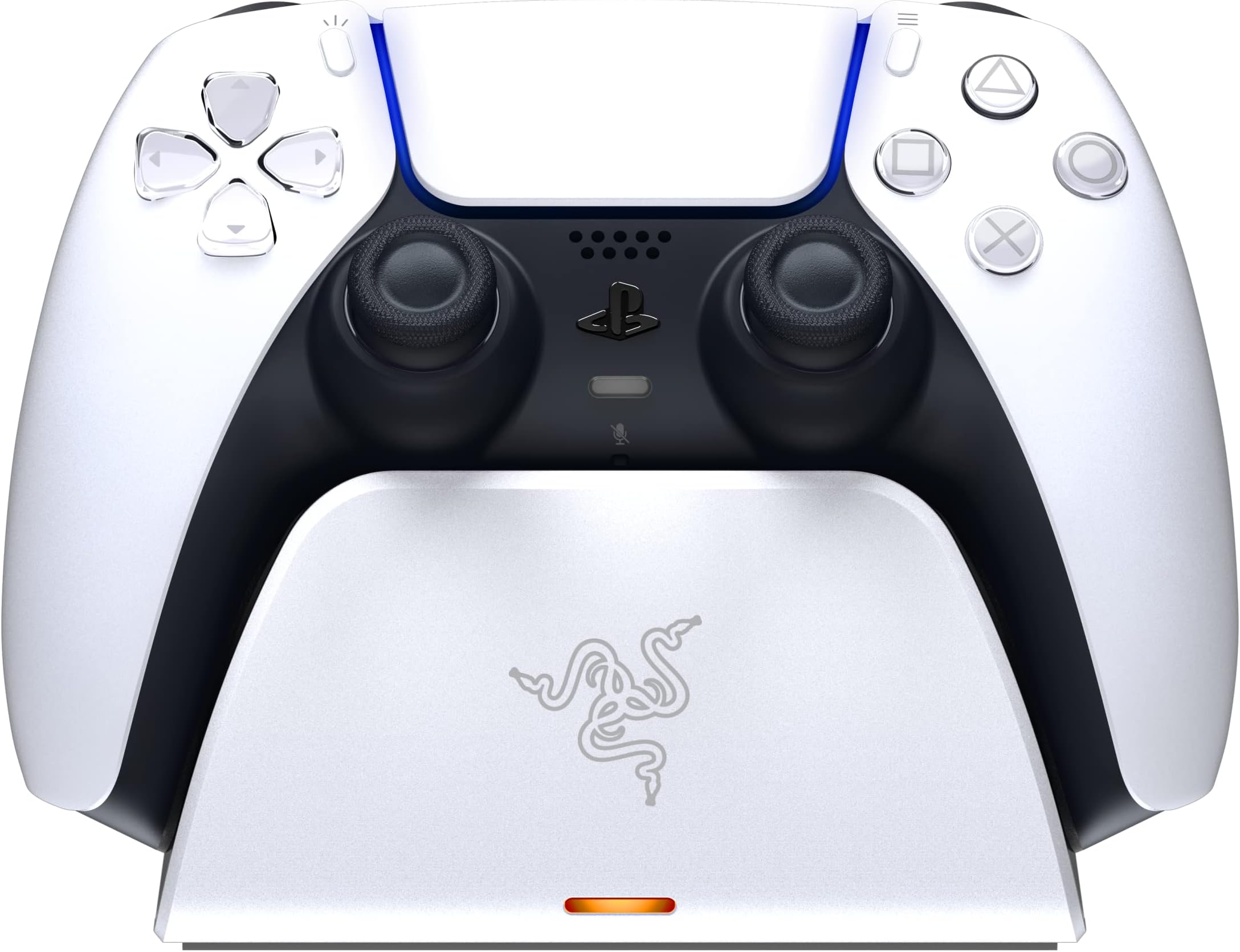 Razer Universal Quick Charging Stand - for PlayStation 5 DualSense Controller (Quick Charge, Curved Cradle Design, Powered by USB, One-Handed Navigation) White