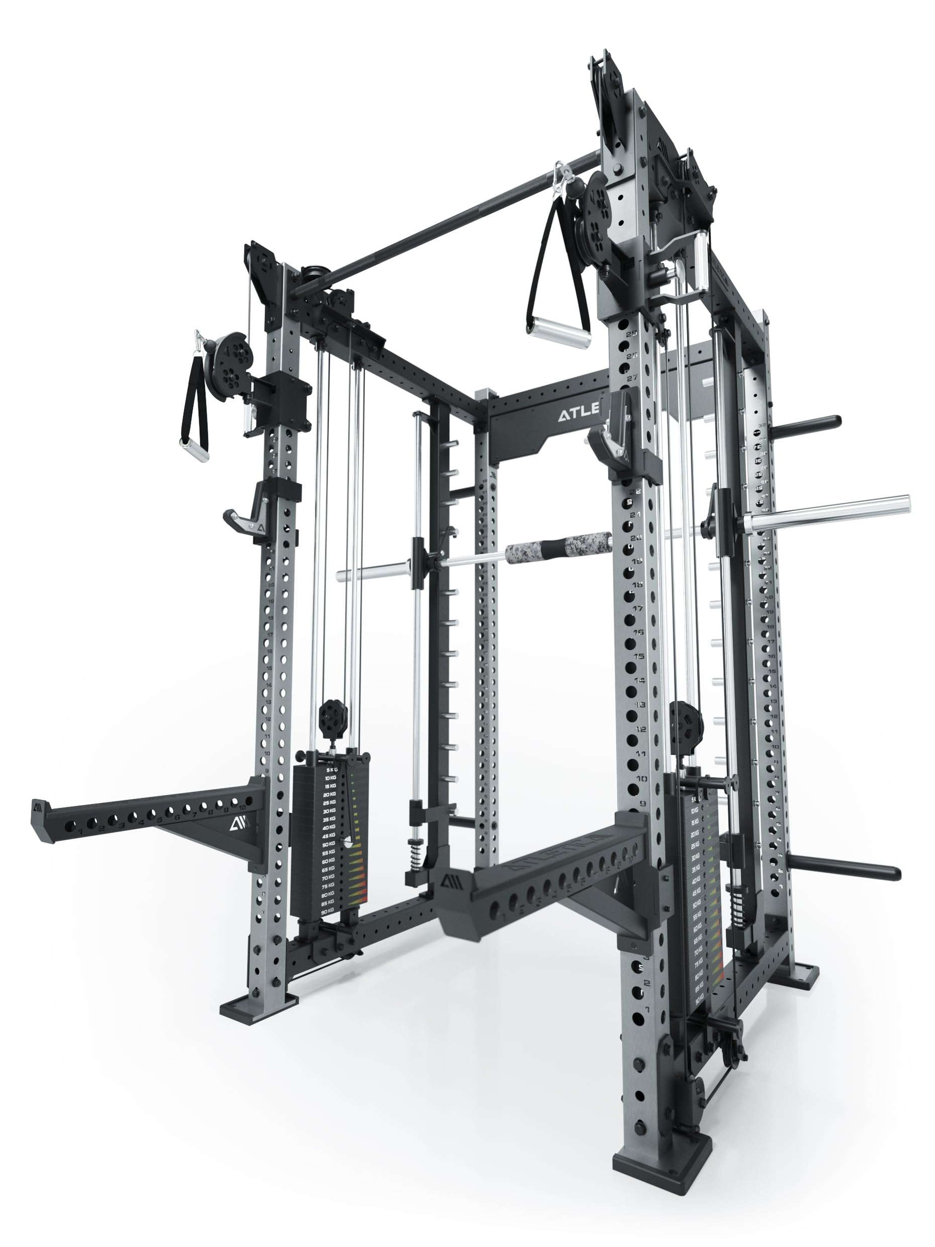 Atletica R8 Bradley Combat | 180 kg Weight Stack | podwójna stacja do ciągnięcia kabli z bocznymi blokami obciążeniowymi 2 x 90 kg | modułowa rozbudowa za pomocą multiprasy i ramion Jammer Arms