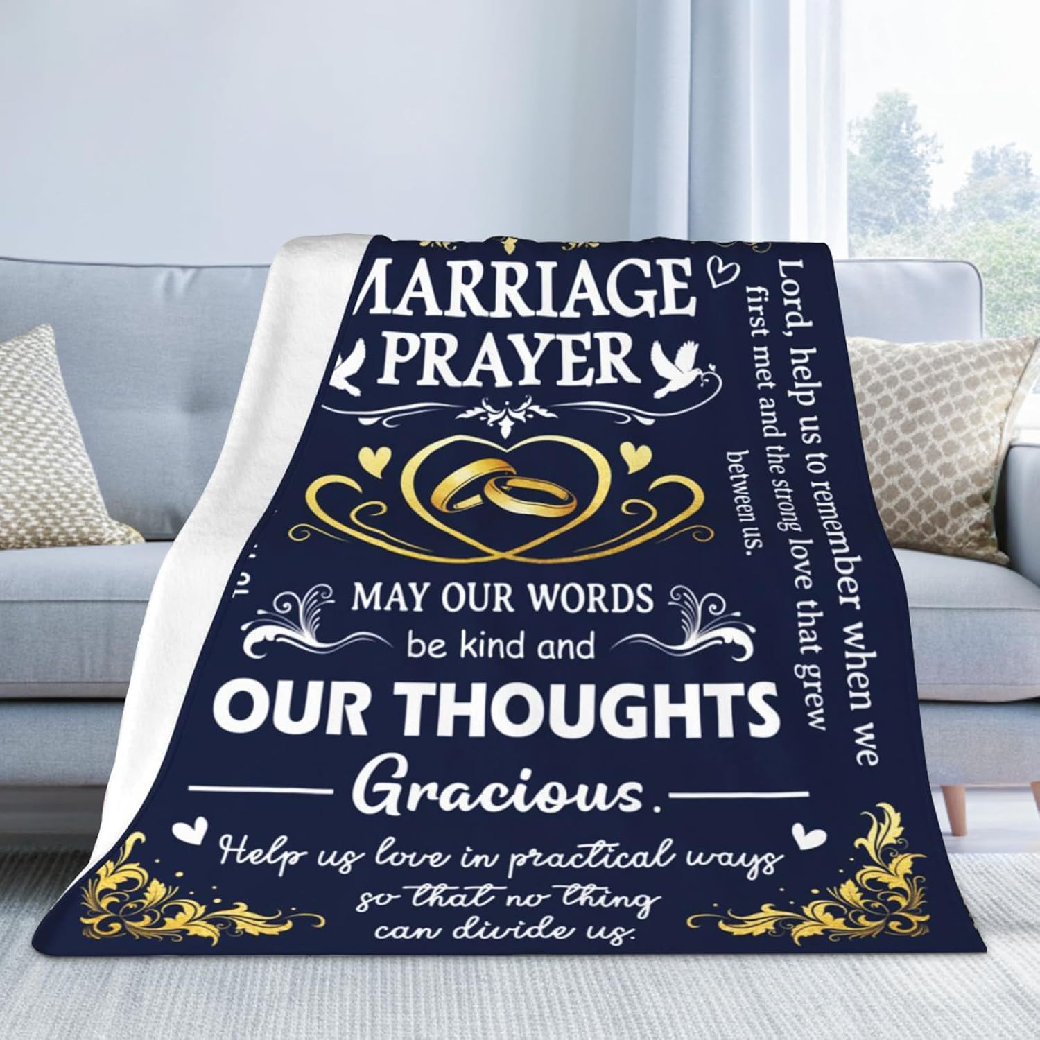 Wedding Gifts for Couples 2026, Marriage Blanket, Bride Gifts for Wedding Day Christmas Valentines Day, Wedding Gifts for Newlyweds Anniversary, Marriage Prayer Blanket, 50"x60" - Image 7