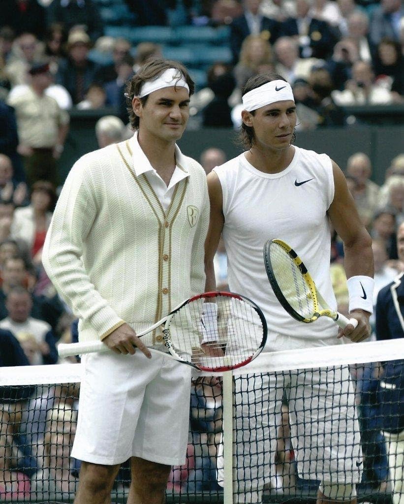 Tennis Greats Roger Federer and Rafael Nadal at Wimbeldon Photo Picture