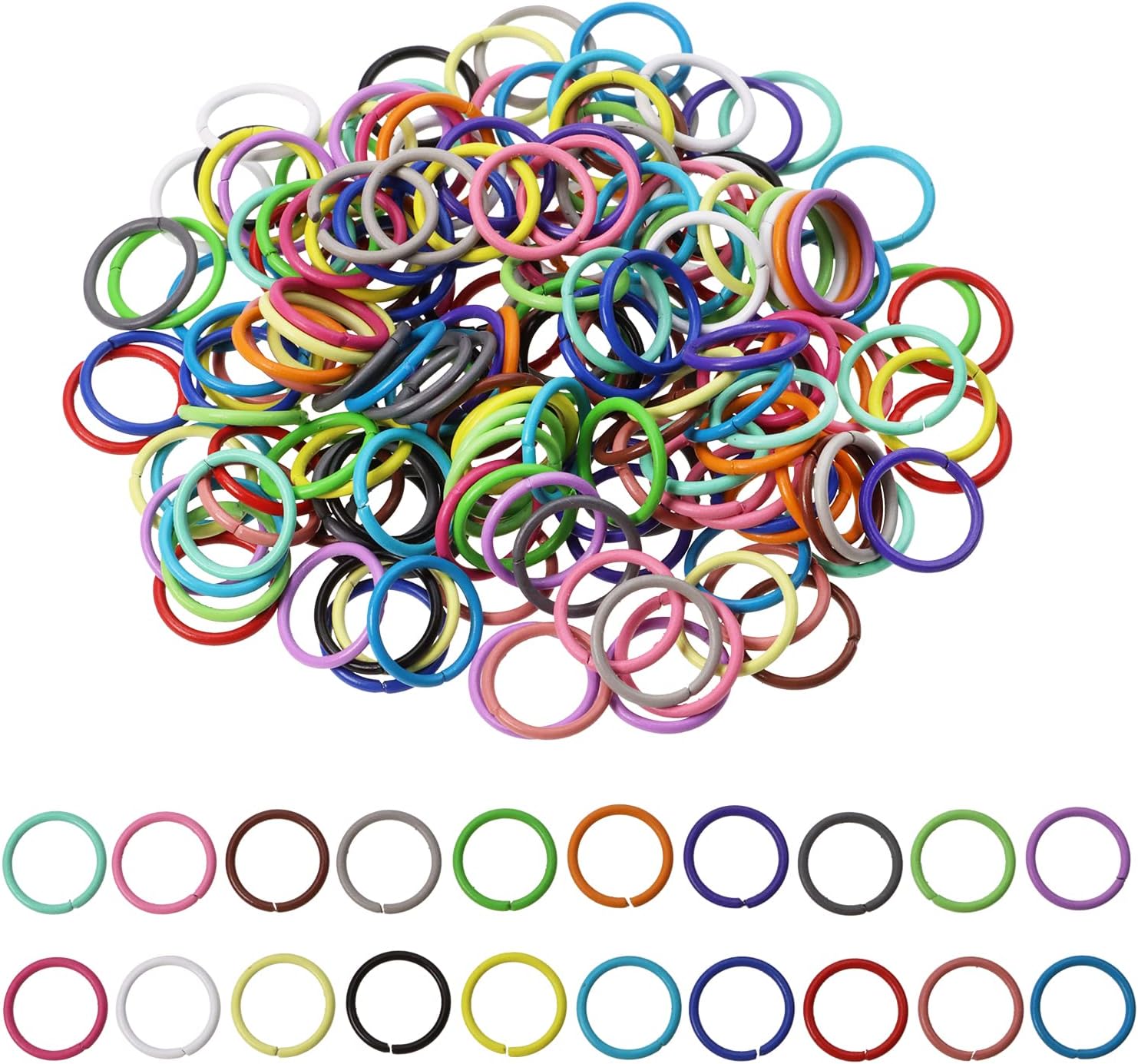 Shapenty 20 Colors 10mm Iron Open Jump Rings Connector