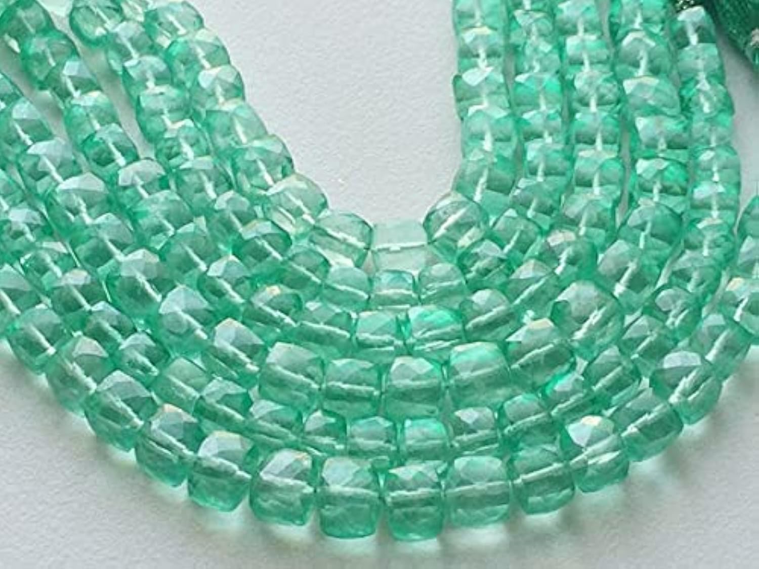 Quartz naturel facetté contre bijoux ternes perles cube 7mm