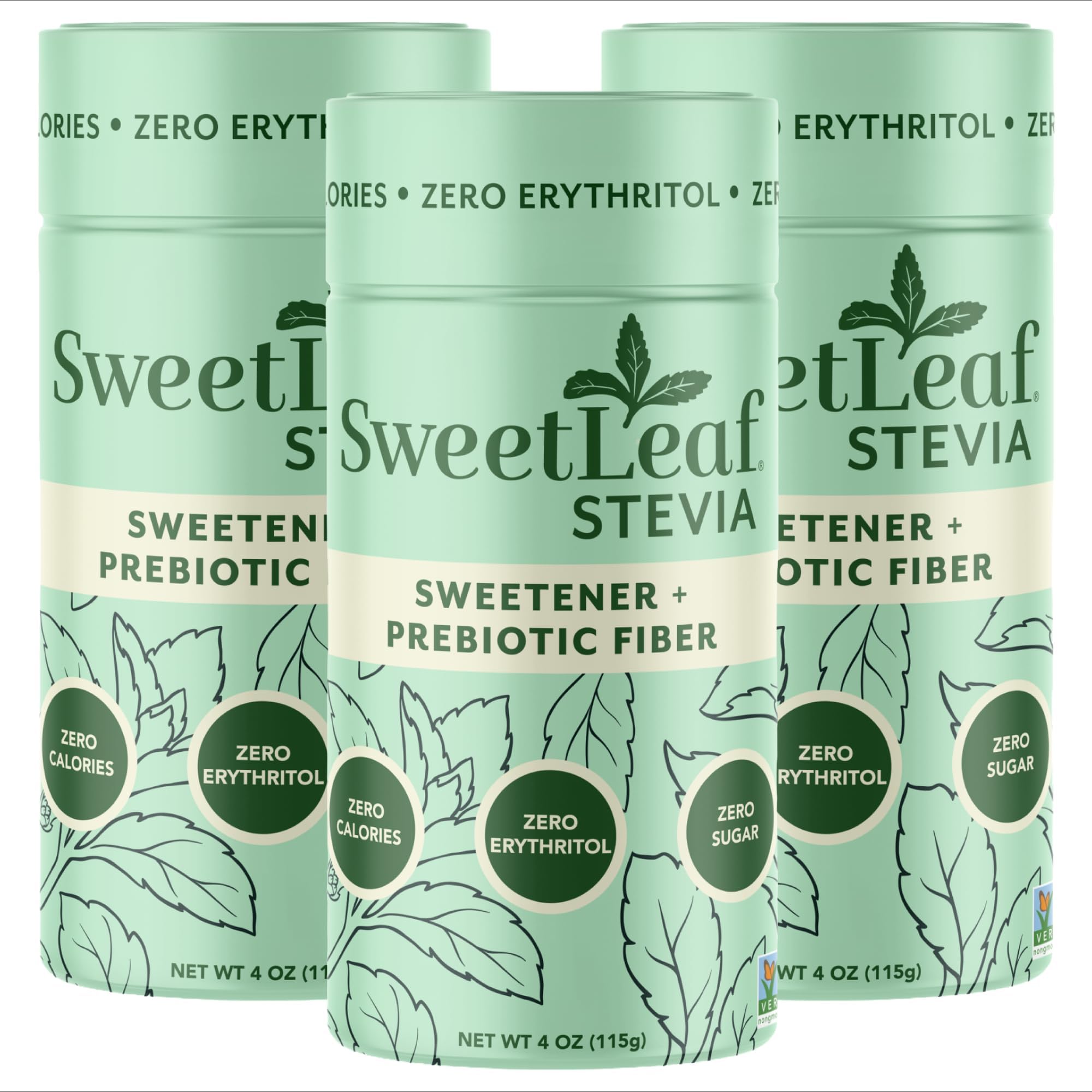 SweetLeaf Stevia Powder Shaker Jar - Zero Calorie Sweetener with Stevia Leaf Extract, No Artificial Sweetener Additives, Sugar Free, Keto Friendly, Non GMO, Gluten Free - 4 Oz (Pack of 3)