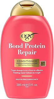 OGX Repair & Protect Bond Protein Repair Conditioner, Lightweight Conditioner Targets Damaged Areas of Hair, Formulated without Parabens, Sulfate-Free Surfactants, 13 fl. oz