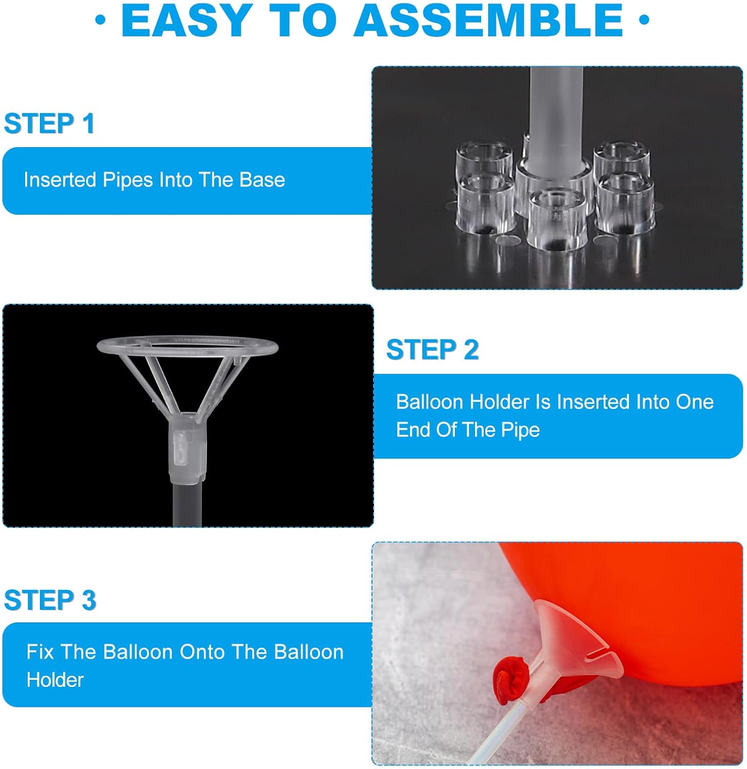 PATIKIL 10 Sets Balloon Stands for Table, 15inch Balloon Sticks with Base Balloon Stand Holder Kit Plastic Balloon Centerpiece Stand for Table Decorations Birthday Wedding Party