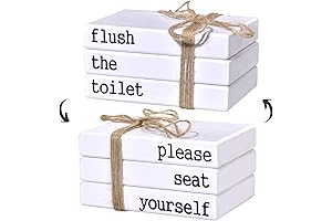 Restroom Decor, Farmhouse Mini Book Stack for Bathroom Restroom Shelf