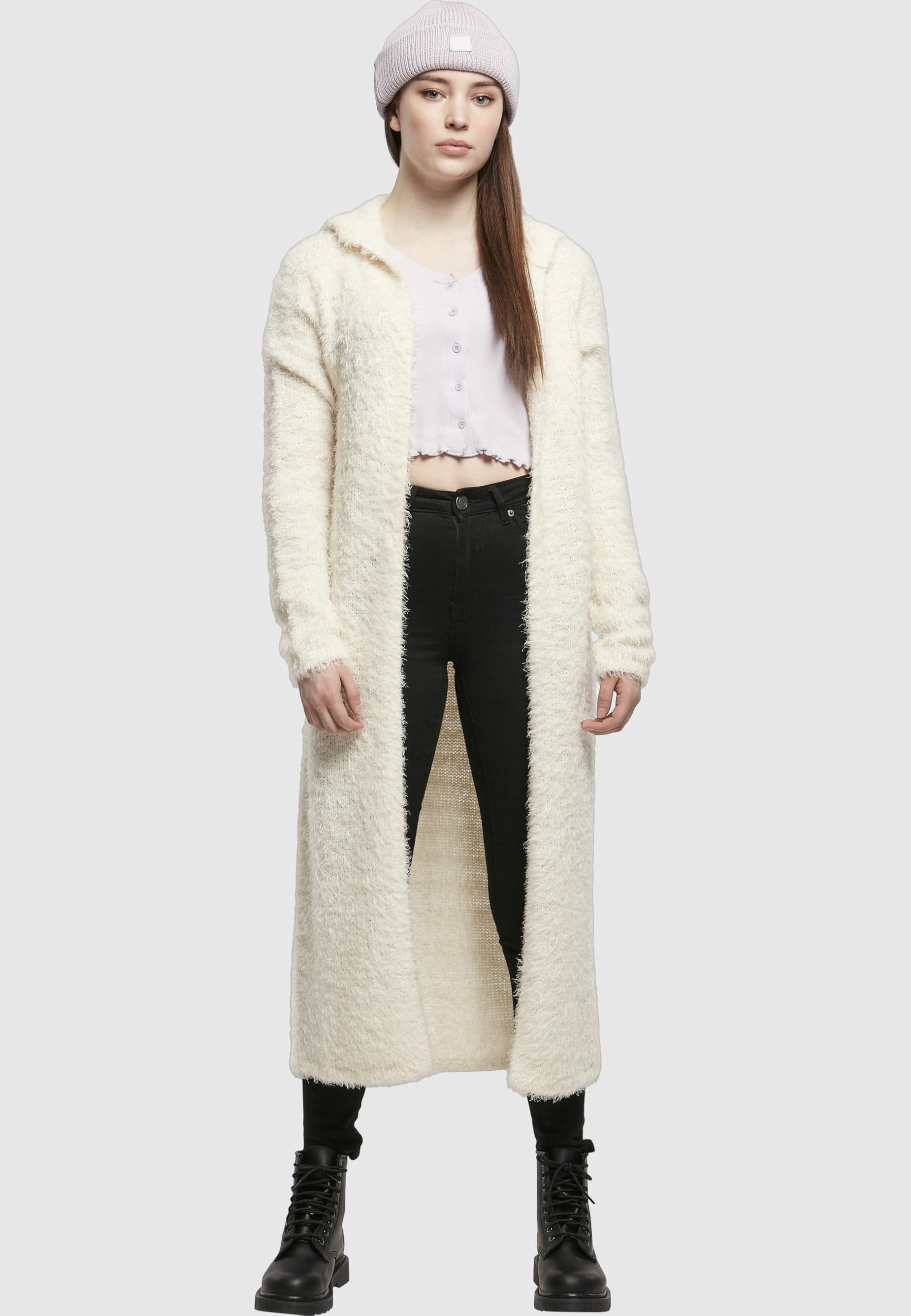 Urban Classics Ladies Hooded Feather Cardigan Mujer Cárdigan Negro