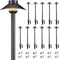 Vista 23 de Gardenreet Luces de camino de latón para exteriores, iluminación de camino de paisaje de bajo voltaje de 12 V, con cable, luz LED IP65 impermeable