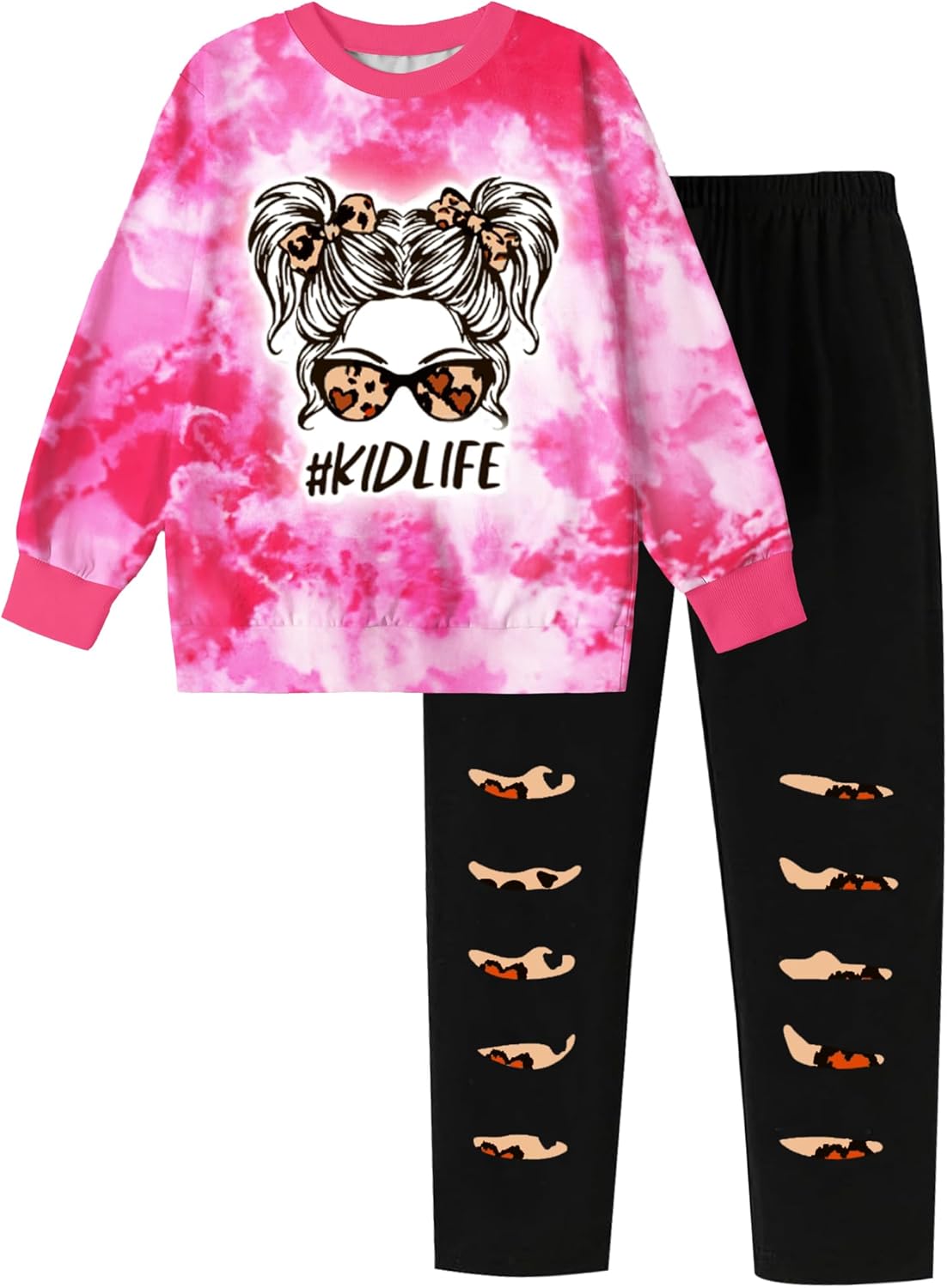 Toddler Girl Clothes Tie Dye Sweatshirt Top and Leggings Sweatpants 2 Piece Girls Clothes Fall Winter Outfits