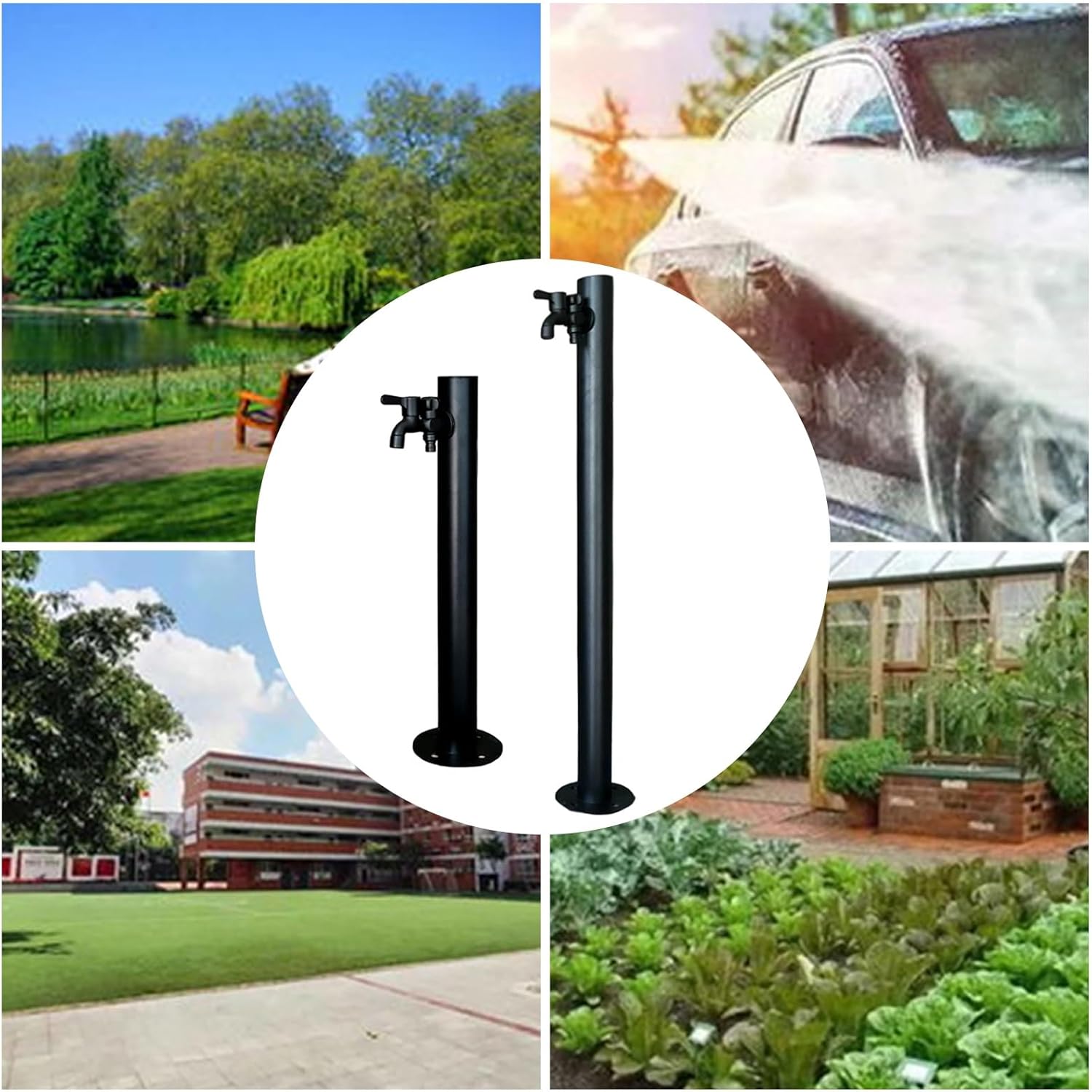 Stainless Steel Garden Hose Stand - 304 Freeze-Proof Outdoor Faucet for Irrigation & Washing, 37in (95cm) - Durable & Weather-Resistant Garden Accessory