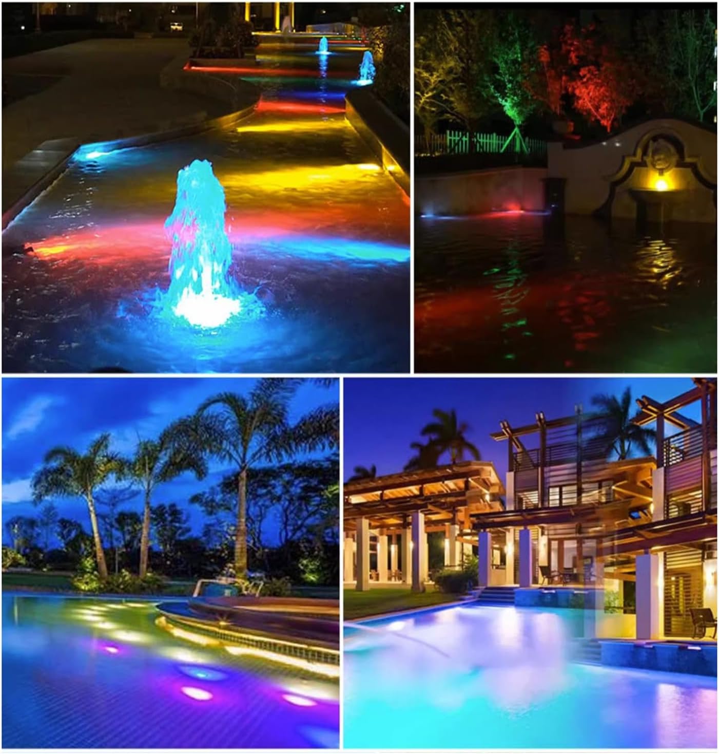 Underwater Pond Light LED Fountain Light IP68 Waterproof DC12/24V Pool Lights for Swimming Pool Aquarium Waterfall Landscape Lamp(Warm Light,6W-DC12V)