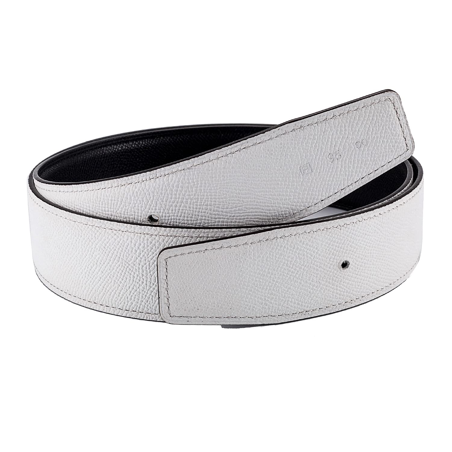 Vatee's Cinturón de repuesto reversible de piel auténtica sin hebilla de 3,8 cm/3,2 cm de ancho, H279 Blanco Negro, X-Small