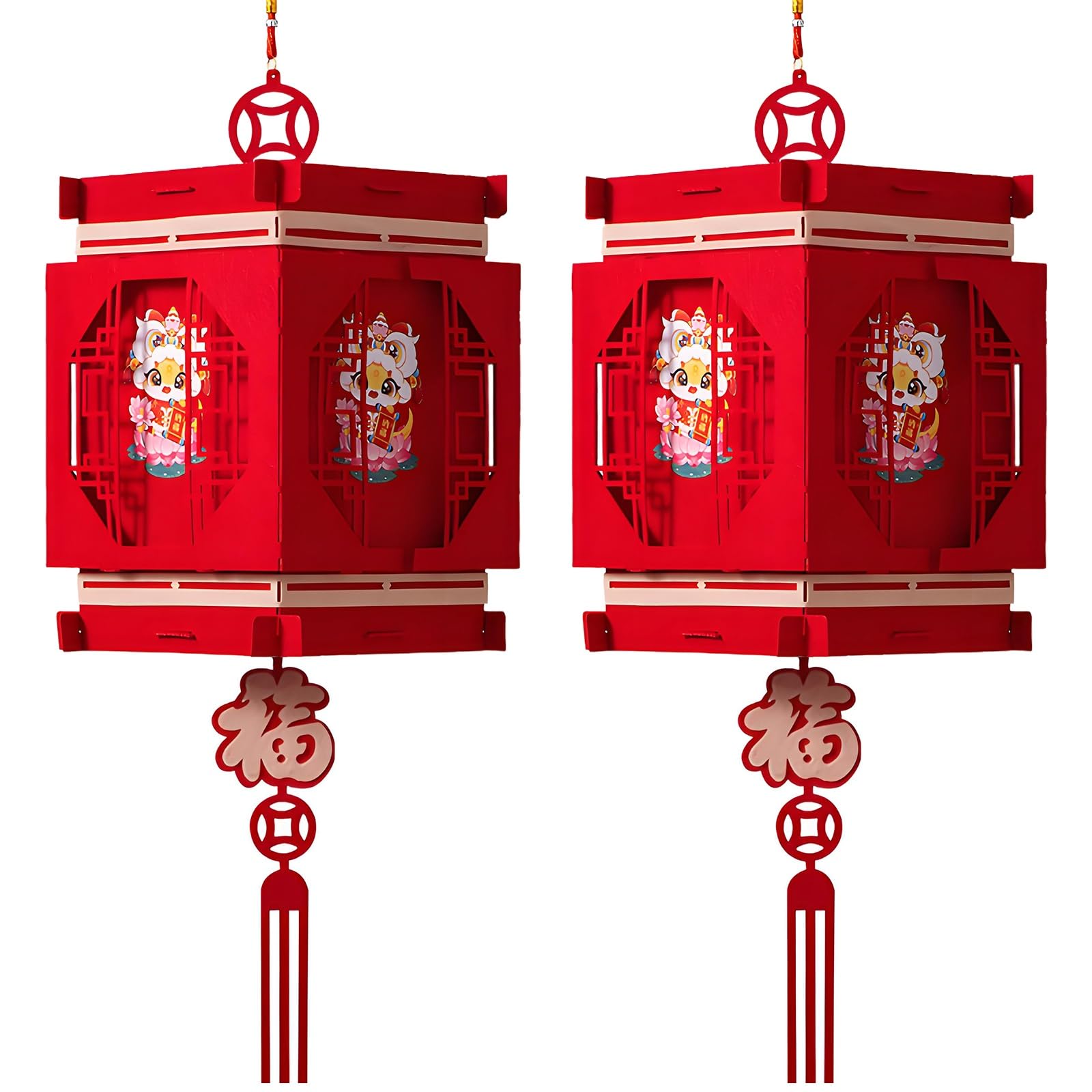 SBZIOJHDR Chinese-style lanterns, Chinese Snake Year Lanterns, Exquisite Hanging Lucky Lantern, Party Decorations(E)