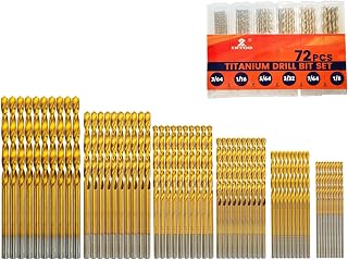 INTOO 72-Pc HSS Titanium Micro Drill Bit Set 3/64"-1/8" for Metal Wood Plastic - Precision Small Bits in Organized Box
