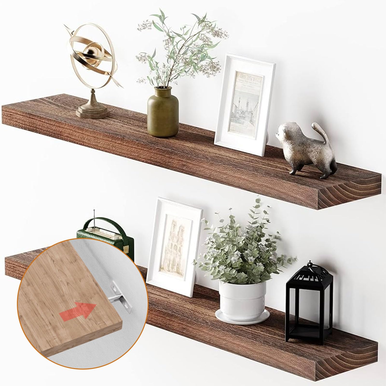 APACALI 10 Pack Floating Shelf Bracket 6 Inch, 150mm Invisible Shelf Brackets Heavy Duty - Image 4