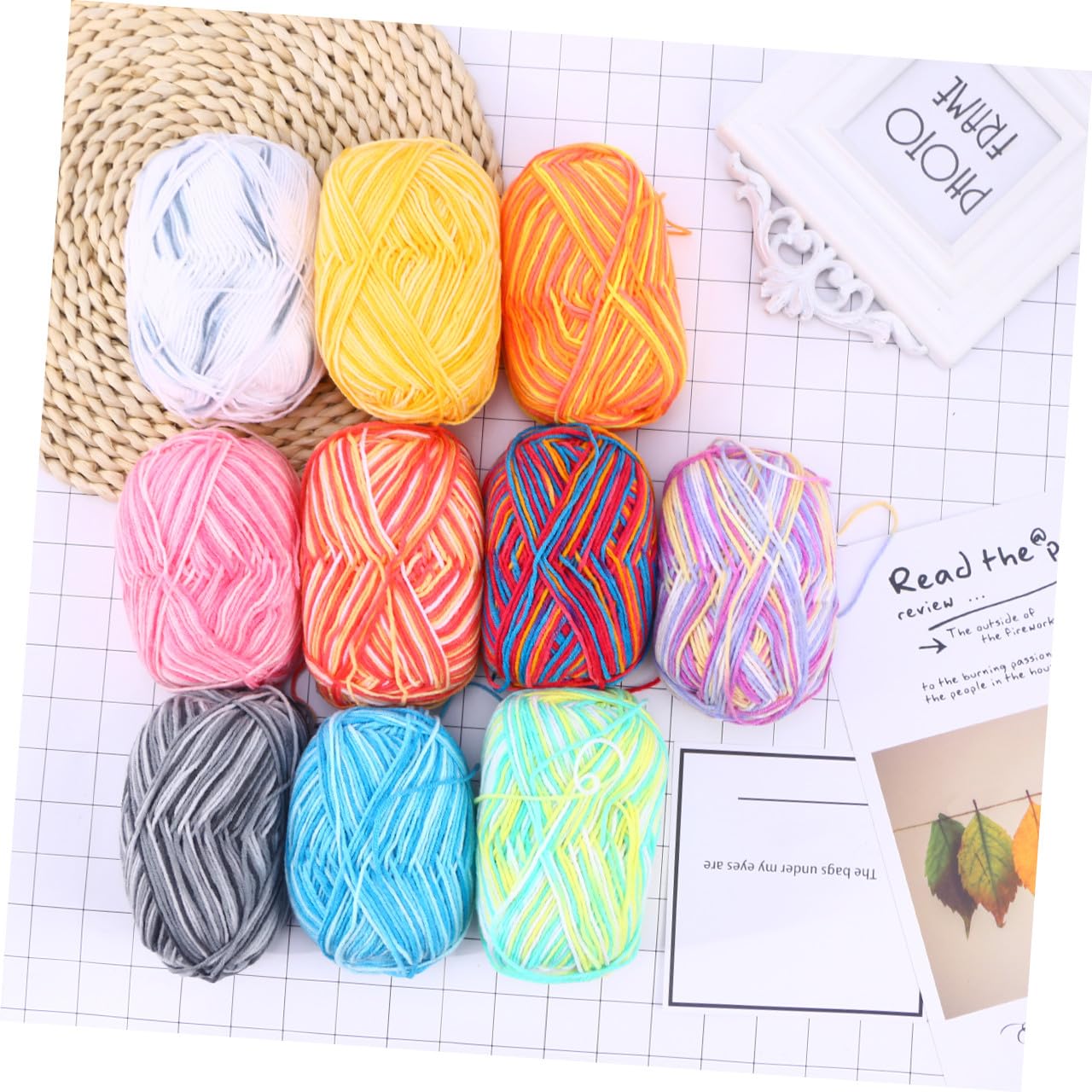 Filato di Cotone Multicolore 10 Pezzi per Maglia e Uncinetto