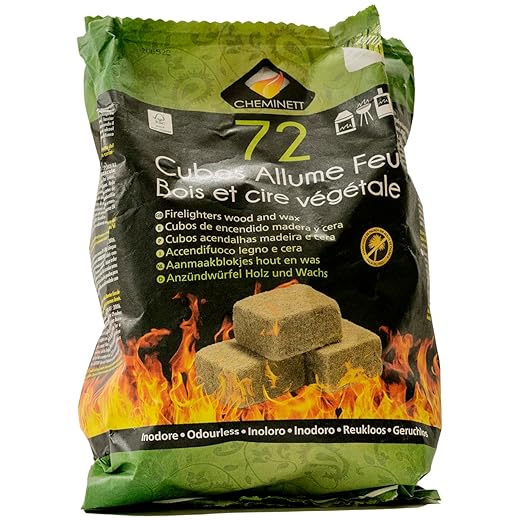 Pyro Feu Pyrofeu 15752-12 Cubos De Encendido Ecológicos Para Chimeneas Y Estufas Cheminett Saco 72 Unidades, Marrón