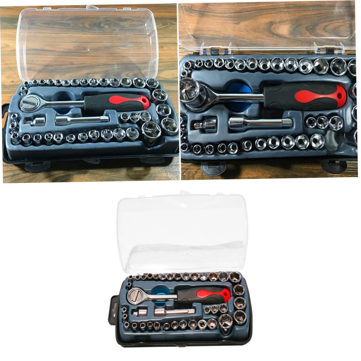 Veemoon Juego de 40 Llaves de Tubo para Reparación Motocicletas y Automóviles, Caja de Herramientas de Acero al Carbono Estuche de Transporte Ranuras Marcadas, Herramientas de Reparación