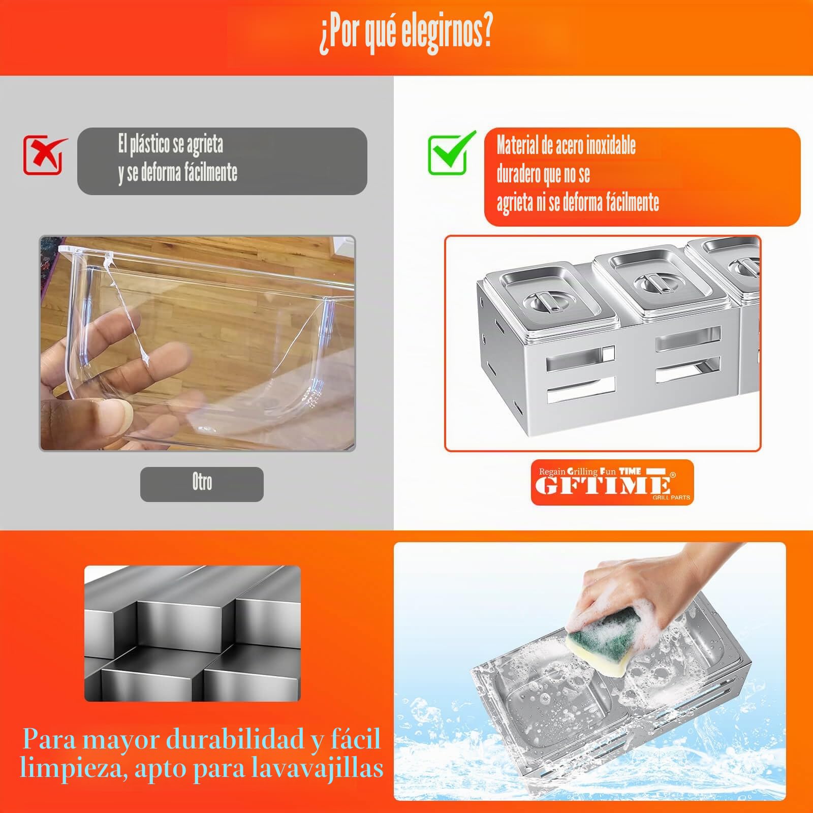 GFTIME Juego de 6 recipientes para ingredientes para pizza, recipientes de acero inoxidable con tapa, para barbacoa, para cocina, para gastronomía