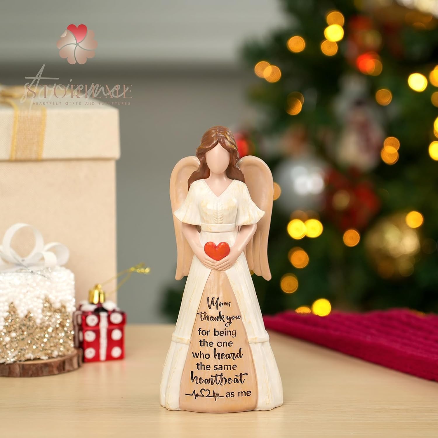 Gifts for Mom from Daughter Son: Thank You Moms Angel Figurines Statue - Sentimental Gift for Christmas Birthday Mothers Day Thanksgiving - Image 2