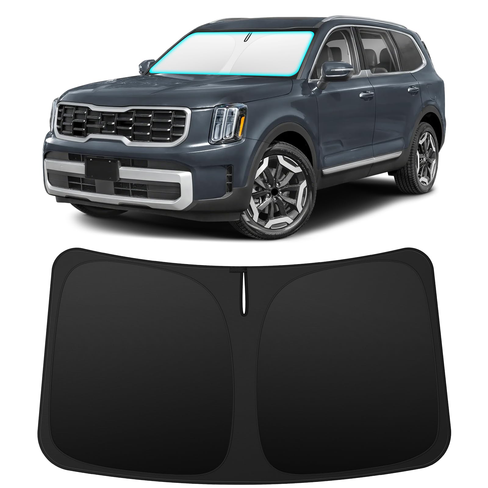 INSAUTOFoldable Windshield Sun Shade for Kia Telluride 2020-2025, Heat & UV Protection Car Sunshade with Storage Bag, Keep Interior Cool & Easy Installation