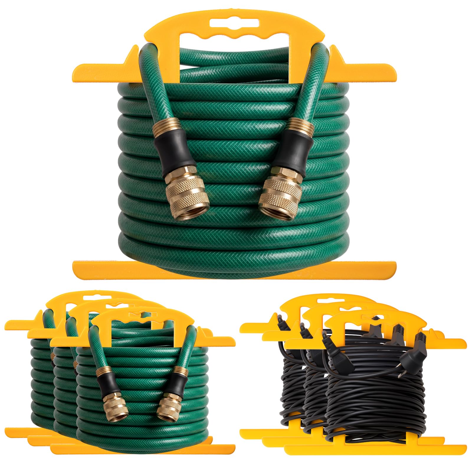 Ripeng 6 Stück ABS Weihnachtslicht-Aufbewahrung, Weihnachtslicht-Organizer, robuste Verlängerungskabel-Aufbewahrungsrolle, Verlängerungskabel, hält 30 m, H-förmige Spule (gelb)