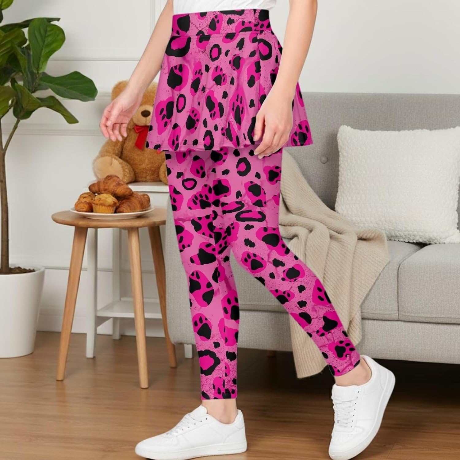 Girls Yoga Pants with Skirt Leggings for Girls Tights Pants Kids Activewear for Sports Leggings Size 5-14