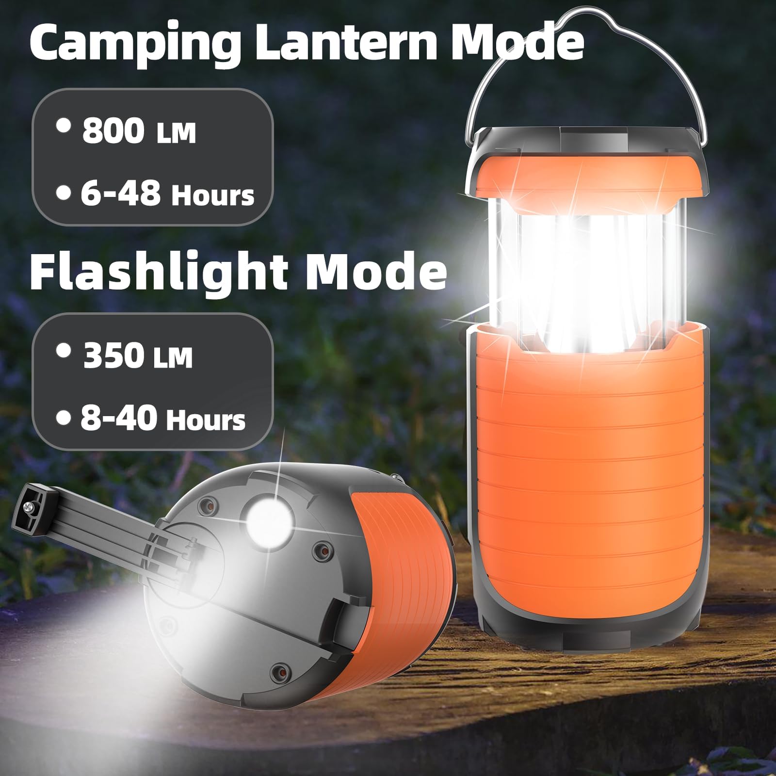 Lanterna da campeggio a LED da 1200 mAh, lampada solare ricaricabile