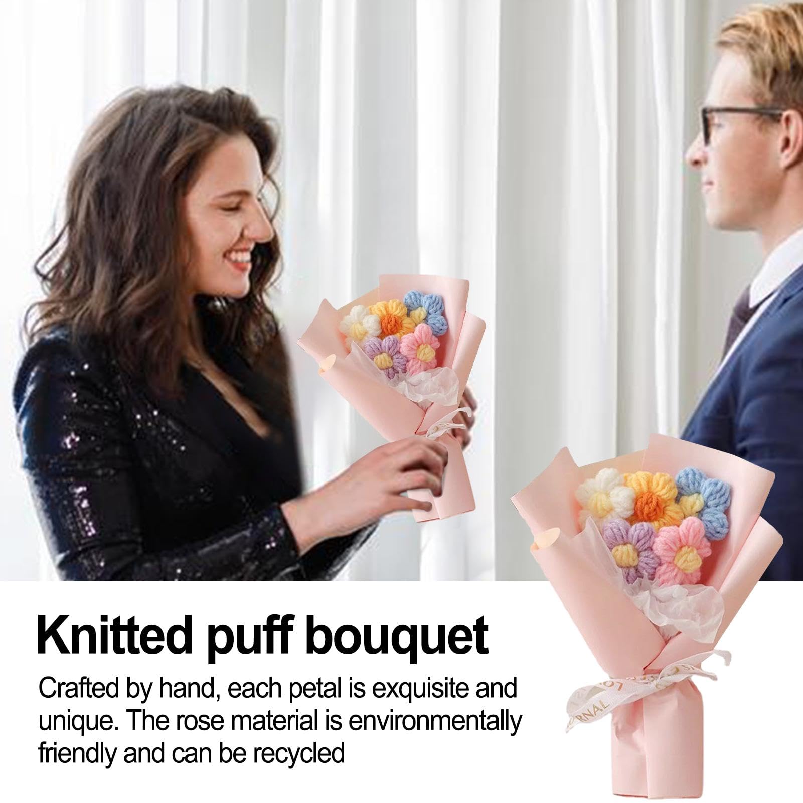 Bouquet de fleurs au crochet fait main pour anniversaire fête des mères décoration maison