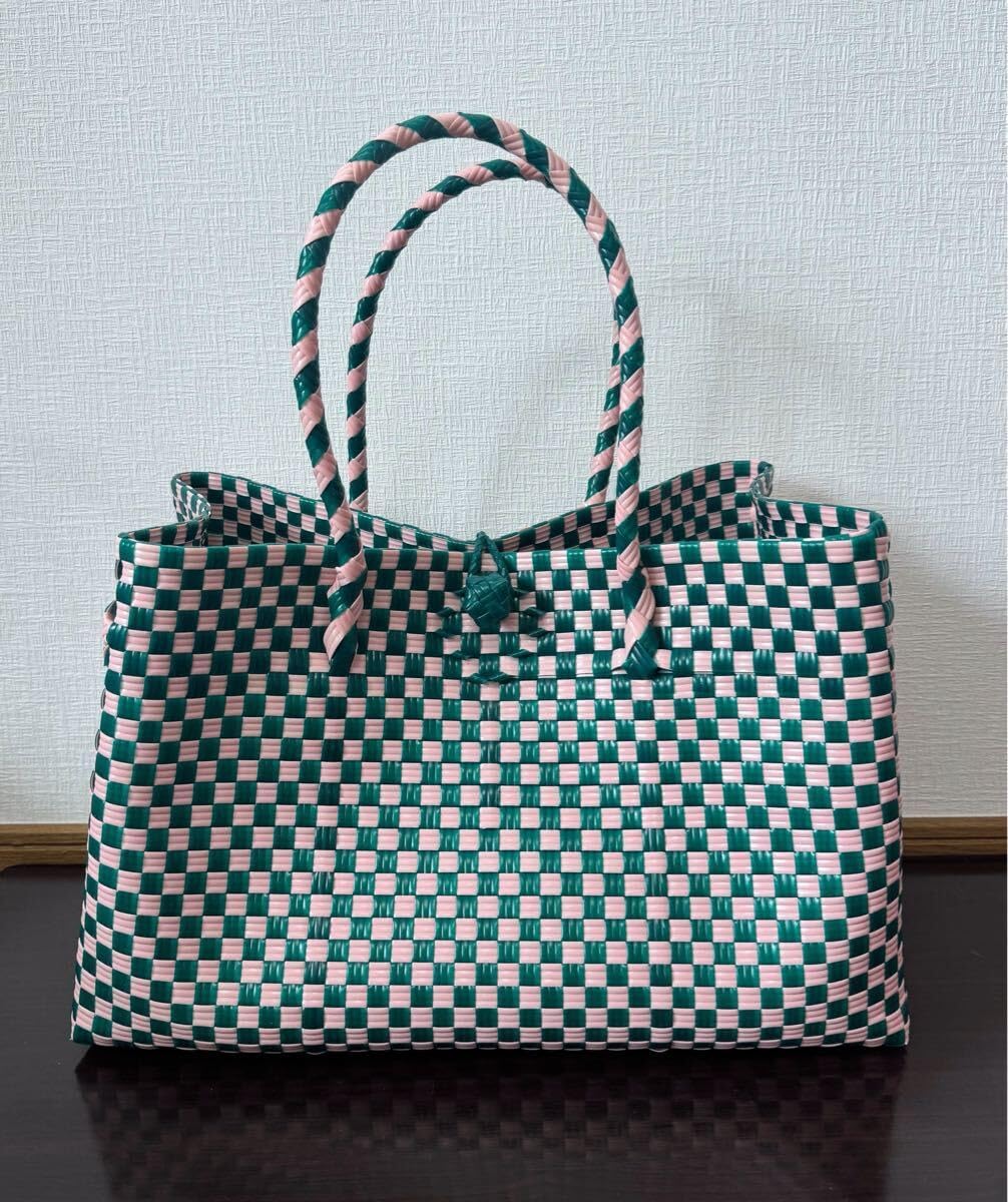 MARNI マルニフラワーカフェ トートバッグ ストライプバッグ メッシュ