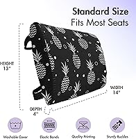 Vista 4 de Ambesonne Almohada lumbar tropical de apoyo de espalda, piñas monocromáticas con diseño abstracto en zigzag sobre un fondo de escala de grises