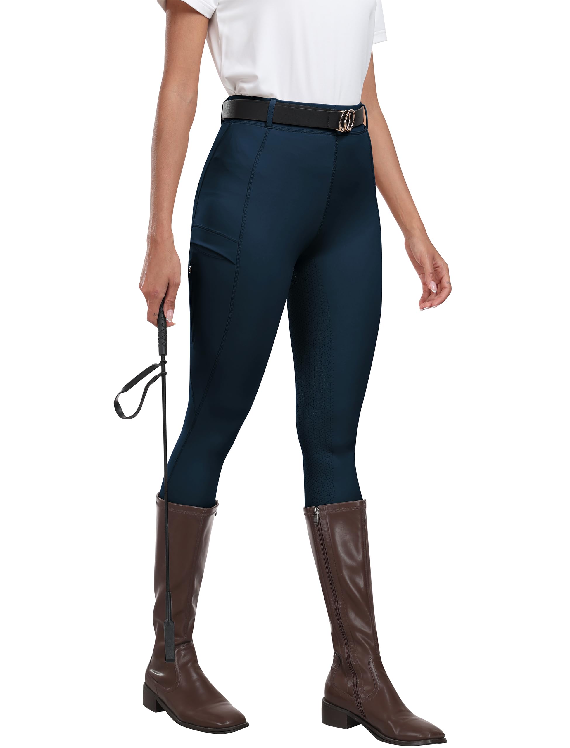 MoFiz Pantalones Hipica Mujer Pantalones Ecuestres Silicon Full Seat Mallas Equitacion Pantalones para Verano - 5