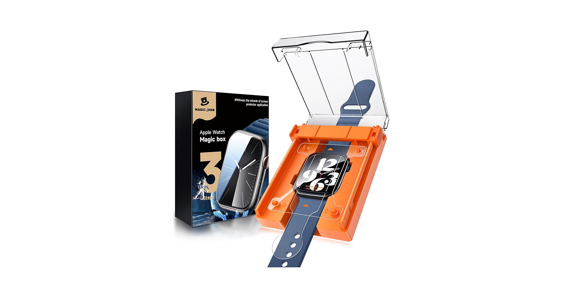 MAGIC JOHN 2 Pack for Apple Watch Ultra 3 (2025) Ultra 2/Ultra 49MM Screen Protector, [Automatic Align Tech] Self-Healing Flexible TPU Film for iWatch 49MM, HD Transparent, Anti Scratch, Bubble Free