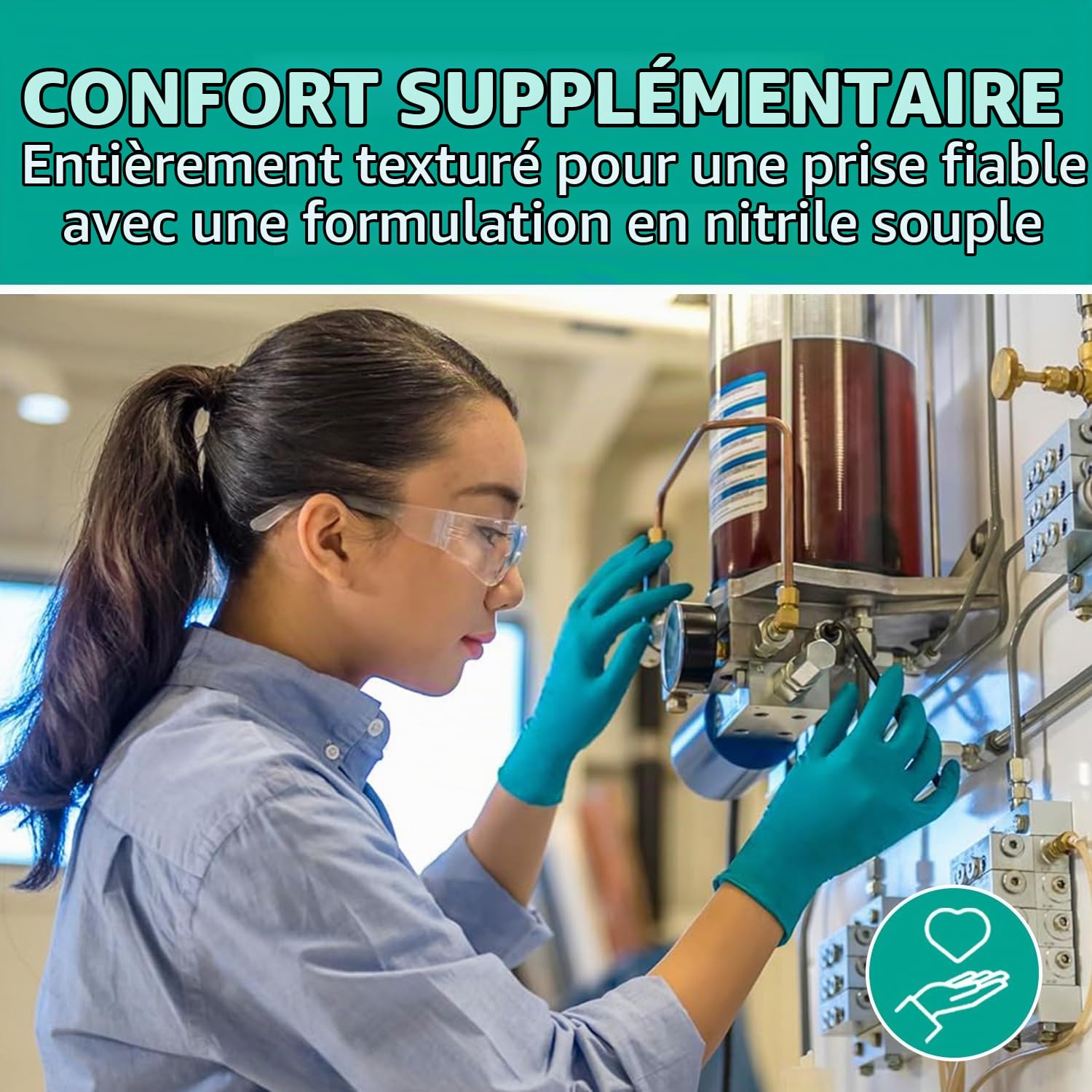 Ansell TouchNTuff 92-605 Gants Jetables en Nitrile, Non Poudrés, Haute Protection Chimique et Mécanique, Contact Alimentaire, Sécurité Industrielle, Sans Latex, Vert, Taille M (100 Gants)